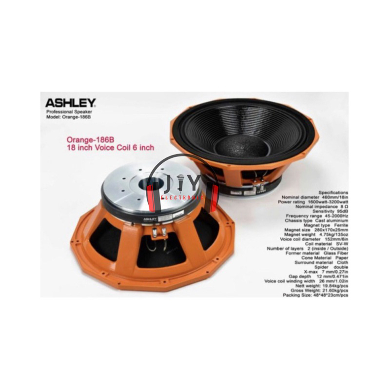 Speaker Ashley 18 inch Orange-186B Orange 186B Orange-186B Original