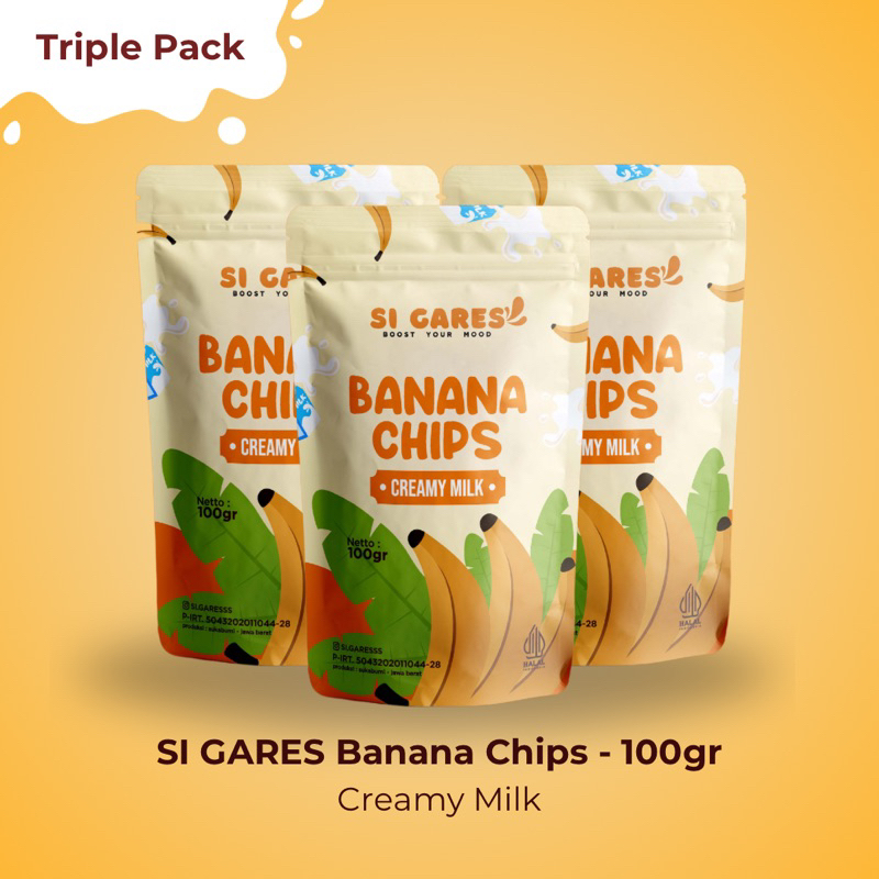 

SI GARES - Keripik Pisang - Creamy Milk (Triple Pack)