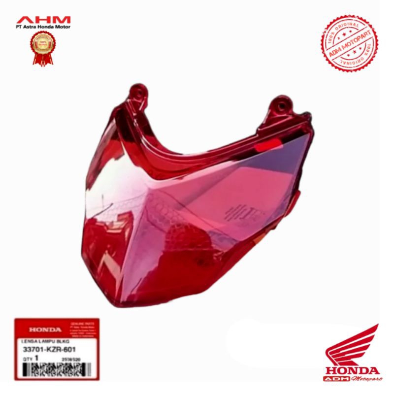 33701-KZR-601 Lensa Kaca Mika Lampu Stop Lampu belakang Vario Techno Fi 125 2012-2014 ORIGINAL AHM