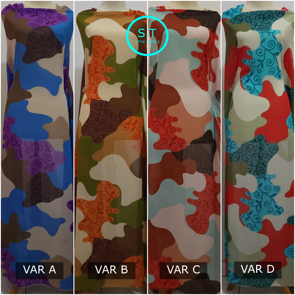 kain Ceruti/ceruty Babydoll motif lebar 1.5 m- harga per setengah (0.5) meter