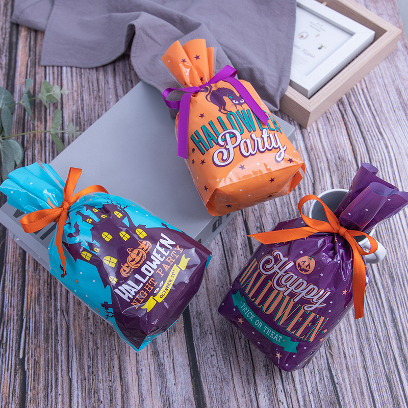 

Terbaik Kantong Pouch Desain Pumpkin Bat Untuk HALLOWEEN isi 50pcs Candy Souvenir Papper Bag Motif