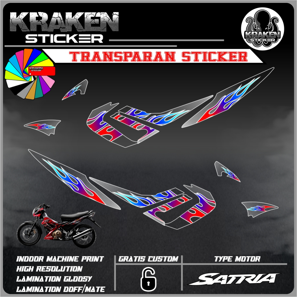 STRIPING TRANSPARAN SATRIA FU BARONG VARIASI TRANSPARAN SATRIA FU BARONG CODE 01