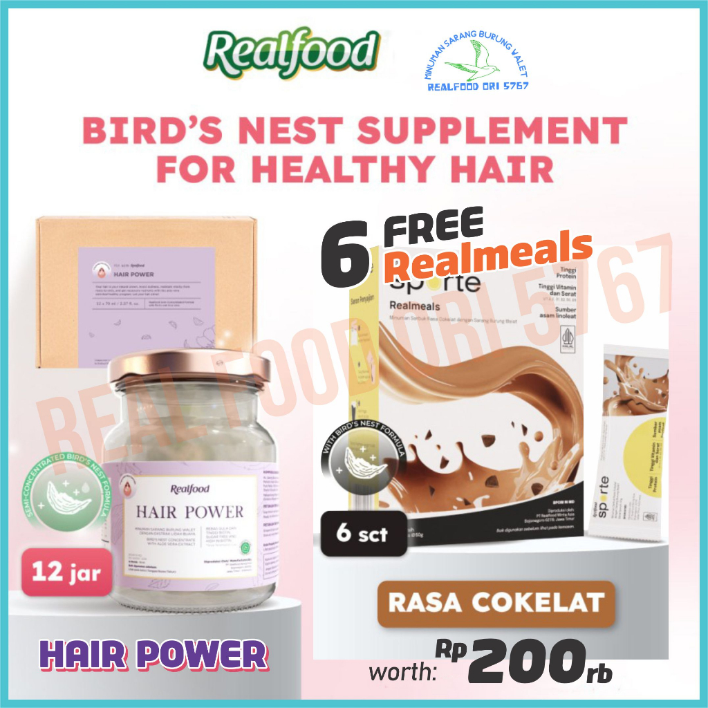 

Realfood Hair Power 12 Jar Free Hadiah Bird Nest | Sarang Burung Walet | Penumbuh Rambut | Solusi Rambut Rontok | Aloe Vera | Biotin BIRDNEST ORI