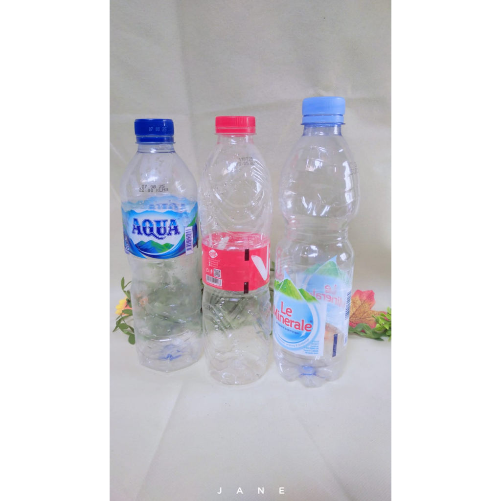 Botol Aqua Kecil / Botol Aqua bekas / Aqua 600 ml / Kerajinan Botol Aqua / paperyang