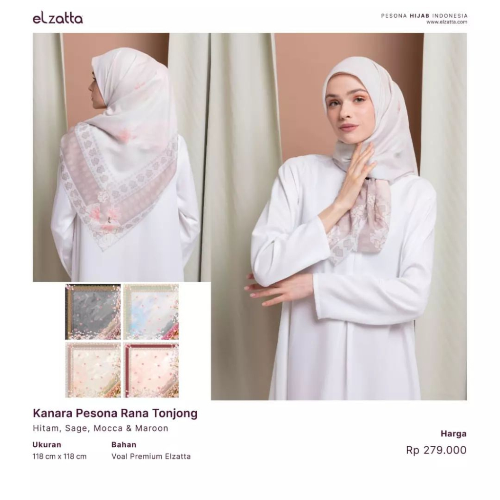 ELZATTA HIJAB KANARA PESONA RANA TONJONG/ELZATTA HIJAB SCARF PREMIUM/MOTIF TERBARU ELZATTA