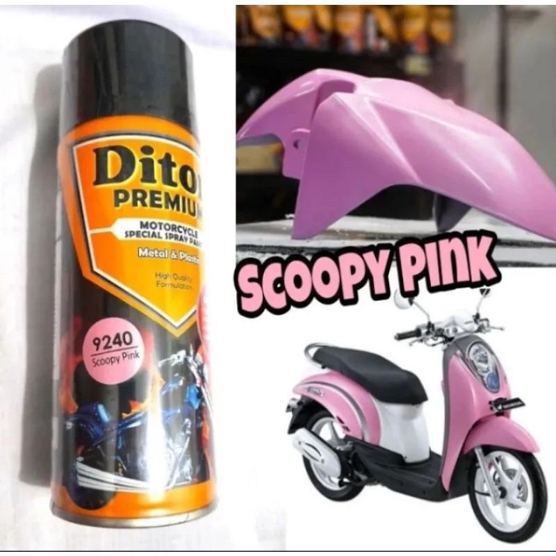 Pilok Cat Semprot Diton Premium Scoopy Pink H9240 Merah Muda Scopy Merah Mengkilap Metalik 9240