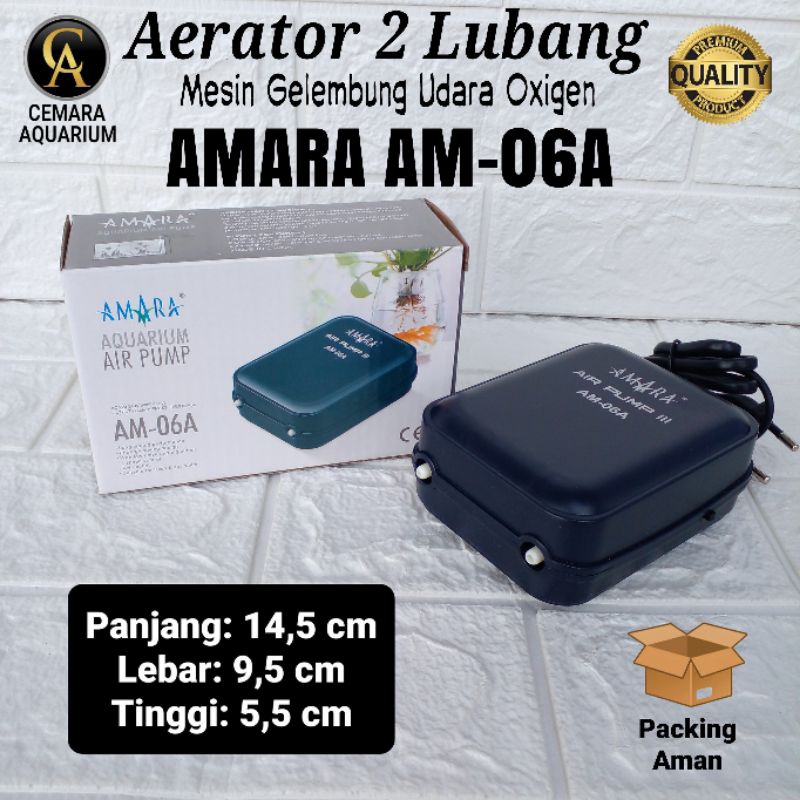 aerator aquarium/ Amara AM-06A/ aerator 2 lubang/ aerator/ mesin aquarium/ oksigen/ oksigen aquarium
