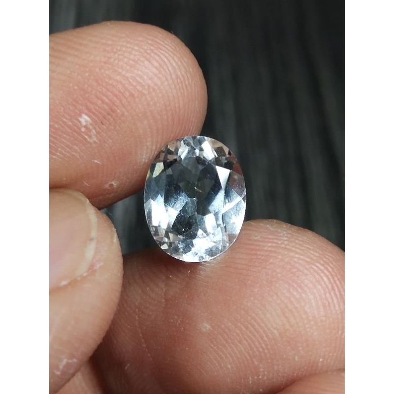 Natural White Topaz 10x8x5 mm 3.1 Ct Memo ACC Lab Bluish Oval Cutting No Treatment NTD Code BIC20155