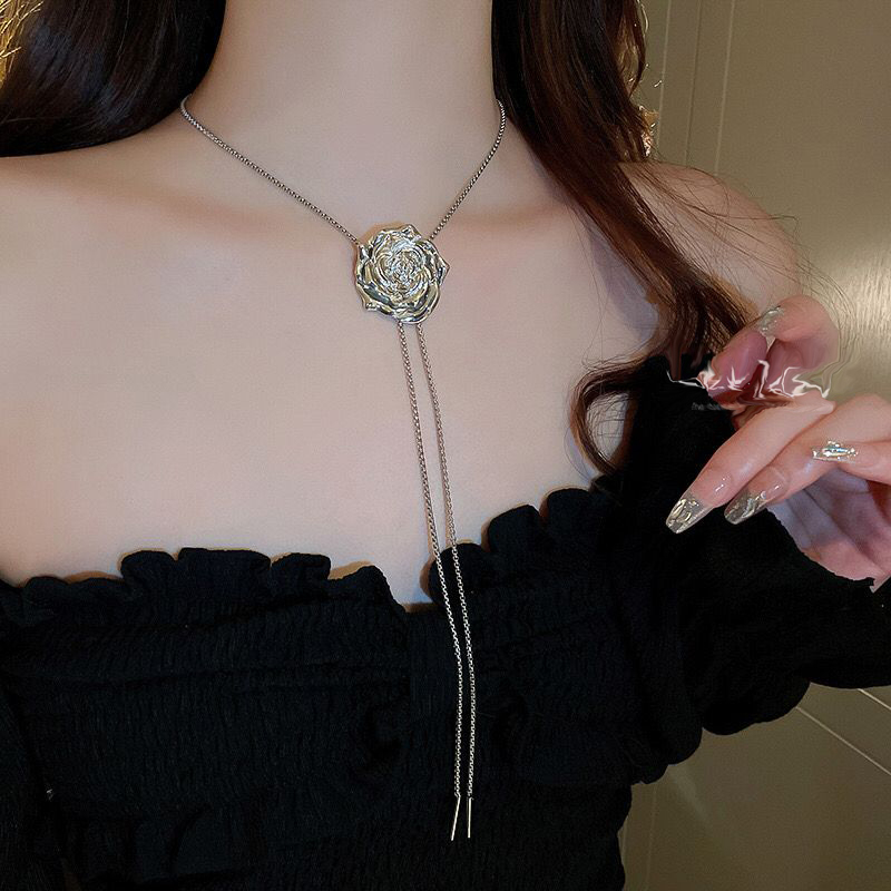 Kalung Serut Panjang Kalung Hijab Kalung Pesta Aksesoris Wanita - Niche