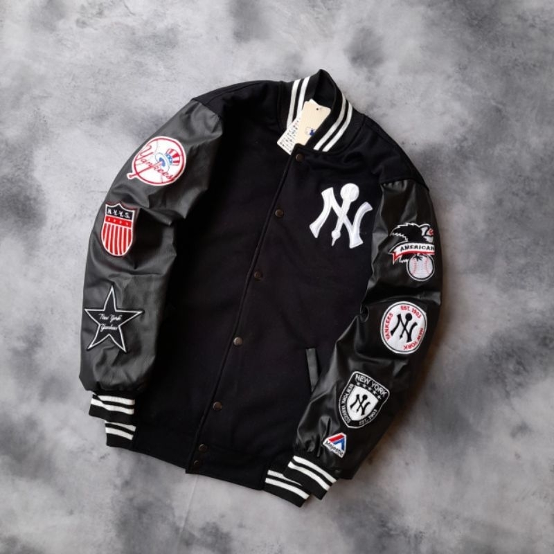 Jaket Varsity MLB NY New York Hitam