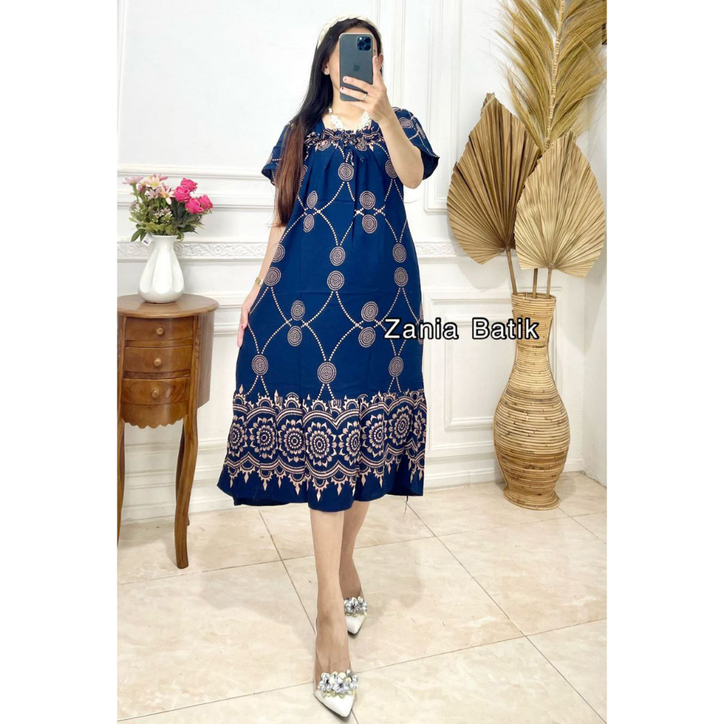 Dress Daster Remaja Kekinian Fuji Kerut Dada Pendek Selutut Rayon Premium