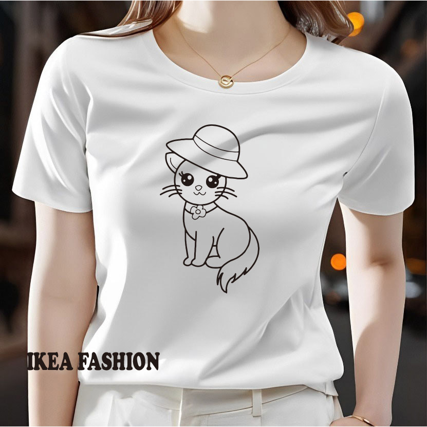 KAOS WANITA OVERSIZE / BELI 3 GERATIS HEADSED EXTRABASS / KUCING CANTIK / KAOS WANITA LENGAN PENDEK 