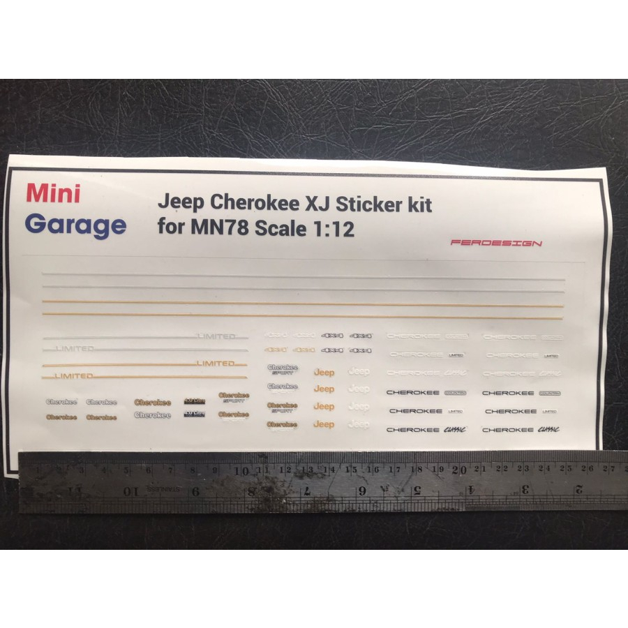 Sticker RC MN78 Jeep Cherokee XJ skala 1:12