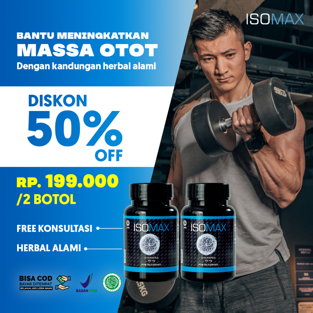 Paket 2 Botol ISOMAX Capsule Suplemen Fitness Gym Penambah Massa Otot