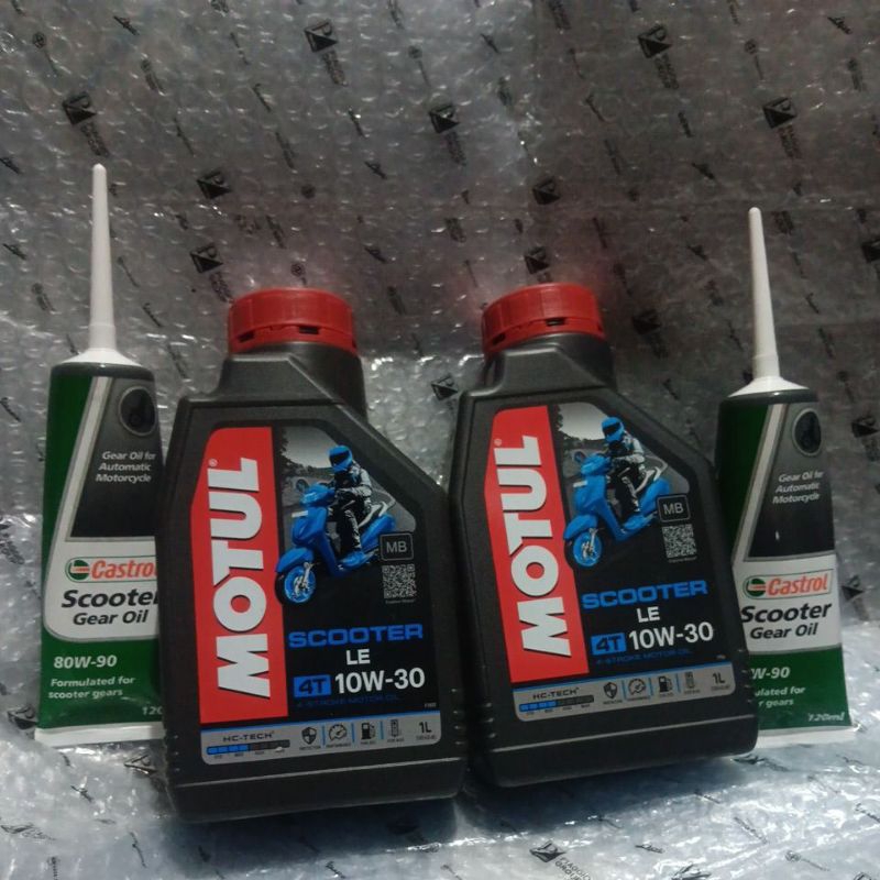 Paket Oli Mesin Piaggio Vespa Matic (Oli Mesin Motul+Gardan Castrol)