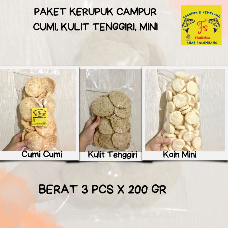 

PAKET KERUPUK CUMI MIX KERUPUK KULIT IKAN TENGGIRI dan MINI - KERUPUK PALEMBANG KEMPLANG PALEMBANG