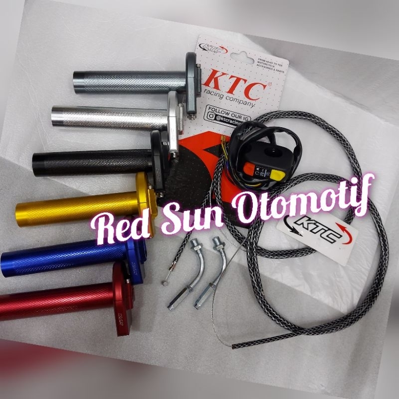 COD / Gas spontan Ktc 2 kabel tali gas carbon + tombol saklar stater nmax Aerox Vario cbr Ninja pcx 