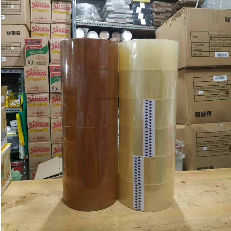 

Lakban Bening 48mm 72 yard Lakban Coklat 48mm 72 yard 45 micron 1 Slop Isi 6 Roll Merk MyTape