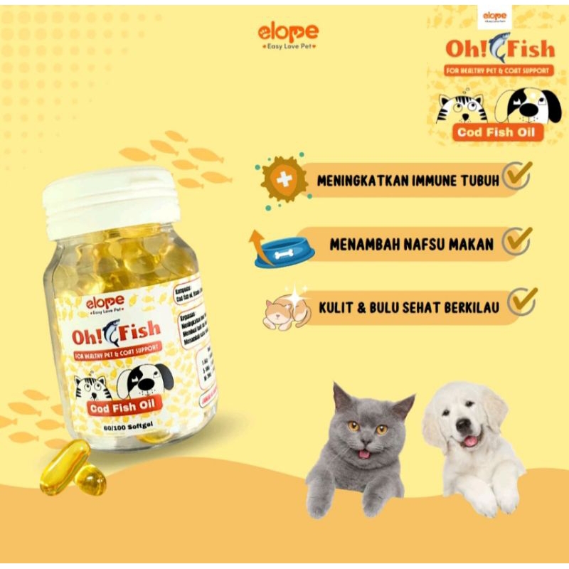 OH FISH FISH COD OIL VITAMIN MINYAK IKAN BULU HEWAN ANJING KUCING
