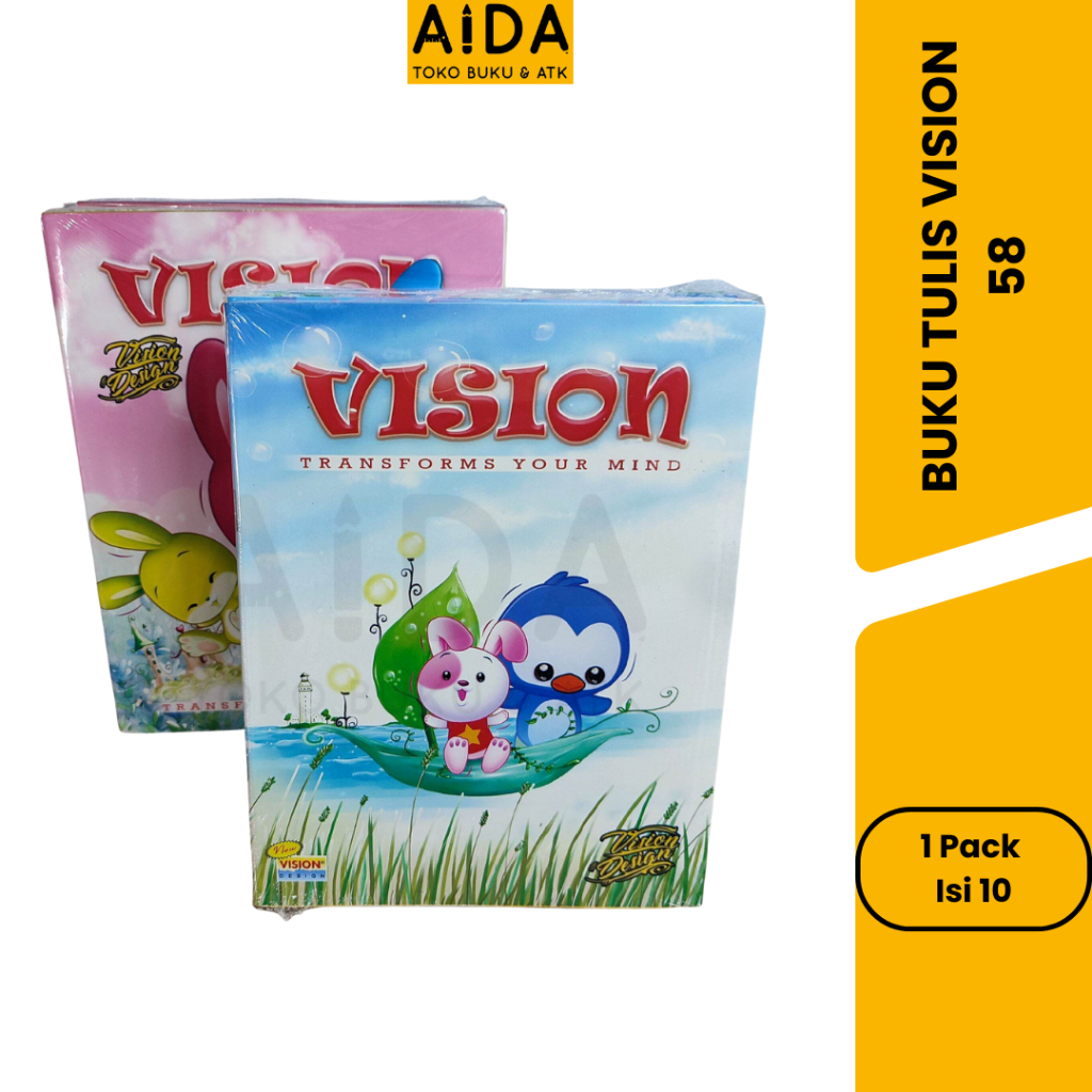 

BUKU TULIS VISION 58 1 PAK (Isi 10) BUKU MURAH BUKU KWARTO