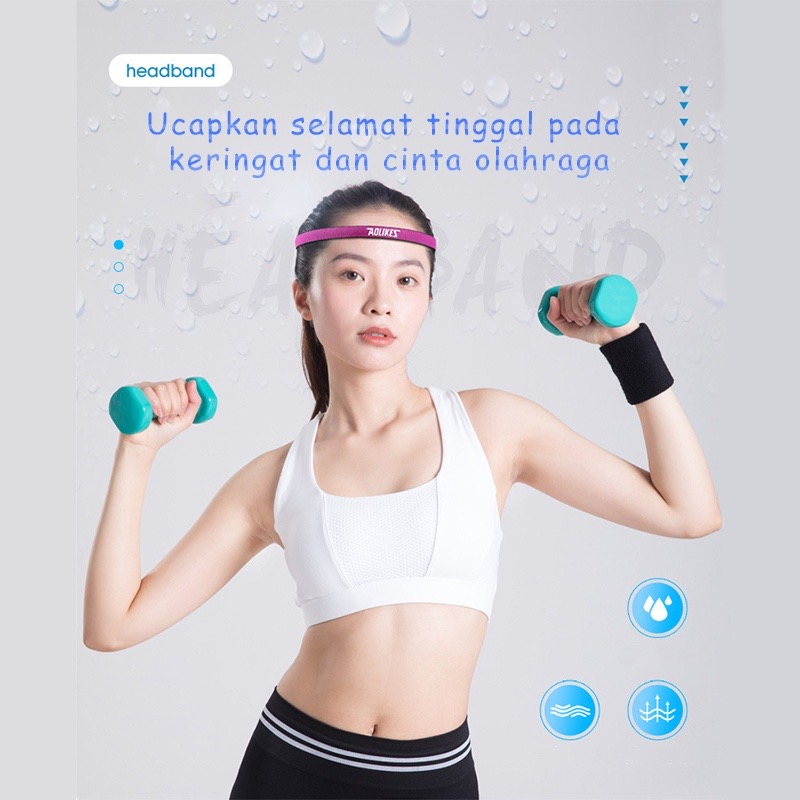 Anti Slip Penghalang Keringat Bando Olahraga Sports Running Fitness SweatBands  / Ikat Kepala Olahraga Wanita Headbands