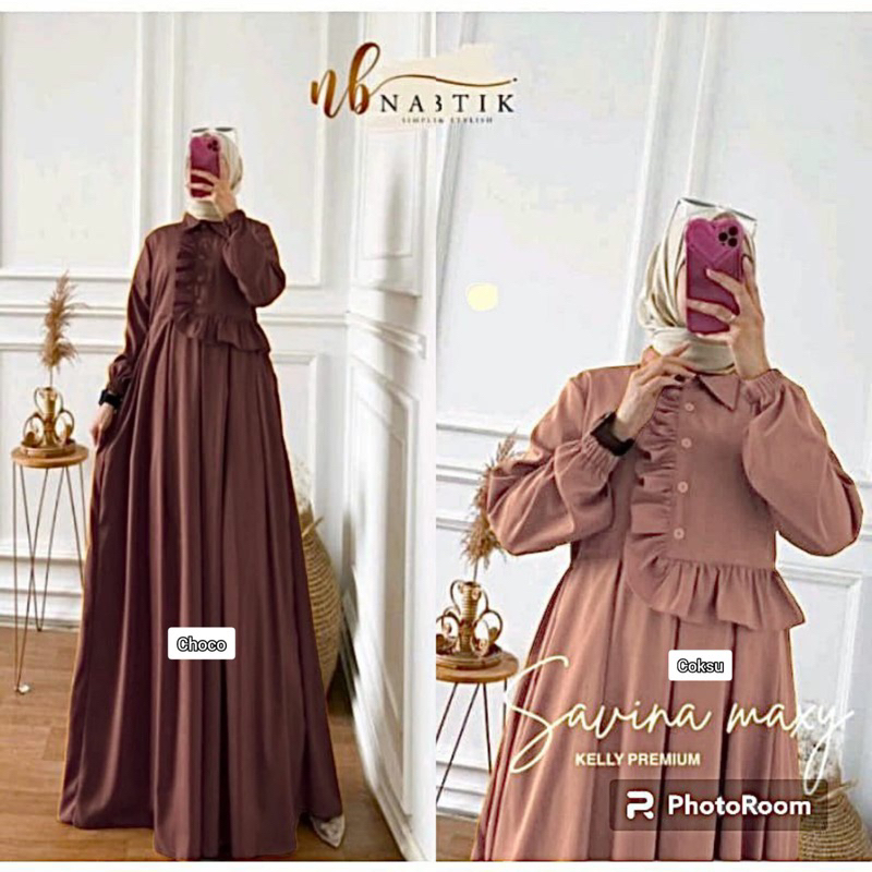 SAVINA MAXY DRESS GAMIS CRINCLE AIRFLOW REMPLE RUFFLE MAXI KEKINIAN