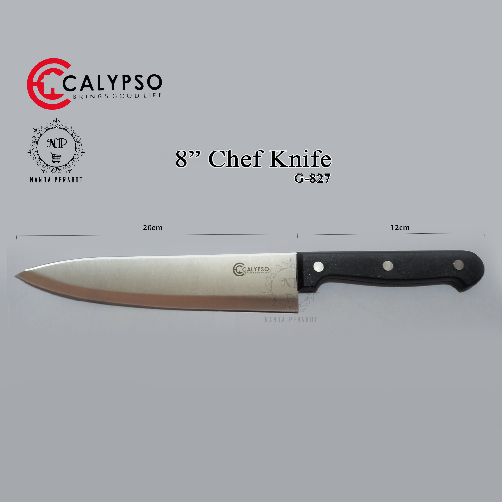 Calypso - Pisau Dapur Premium | Pisau Chef Gyutou 8" Stainless Stell