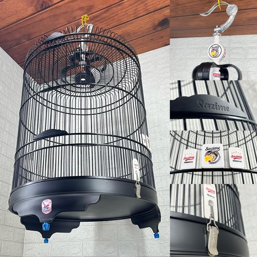 SAZIME BLACK DOFF TEBOK PVC NO 2 D58 SANGKAR BURUNG BULAT MURAY / MURAI BATU