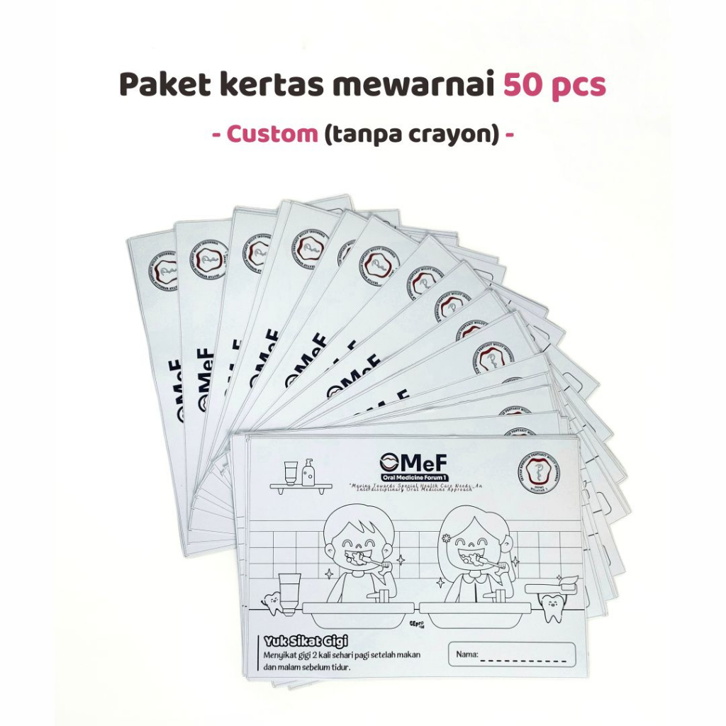 

Paket Mewarnai (50 lembar)| Set mewarnai edukasi kesehatan gigi GEpro-id souvenir dan kado pasien anak di ruang tunggu antrian dokter dentist agar tidak takut ke dokter gigi