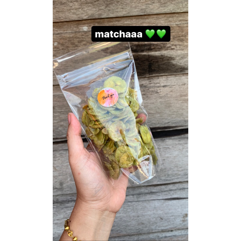 

kripik pisang matcha