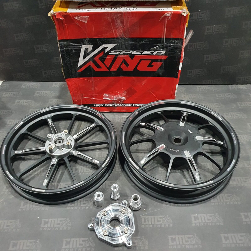 Velg Velek King Speed Aluminium CNC Yamaha Aerox 155 Hitam