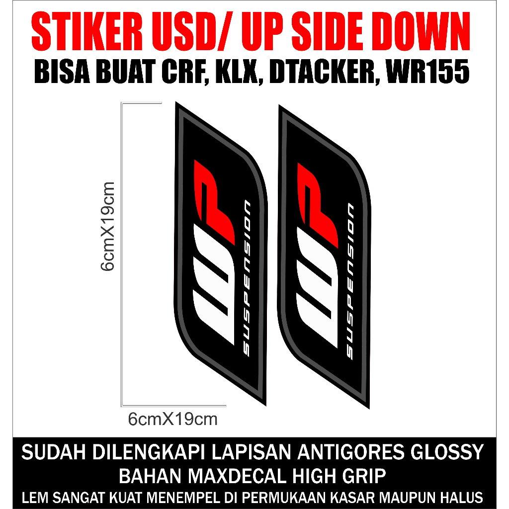 STIKER USD, STIKER UP SIDE DOWN, STIKER USD CRF, STIKER USD KLX, STIKER USD DTRACKER, STIKER USD WR 