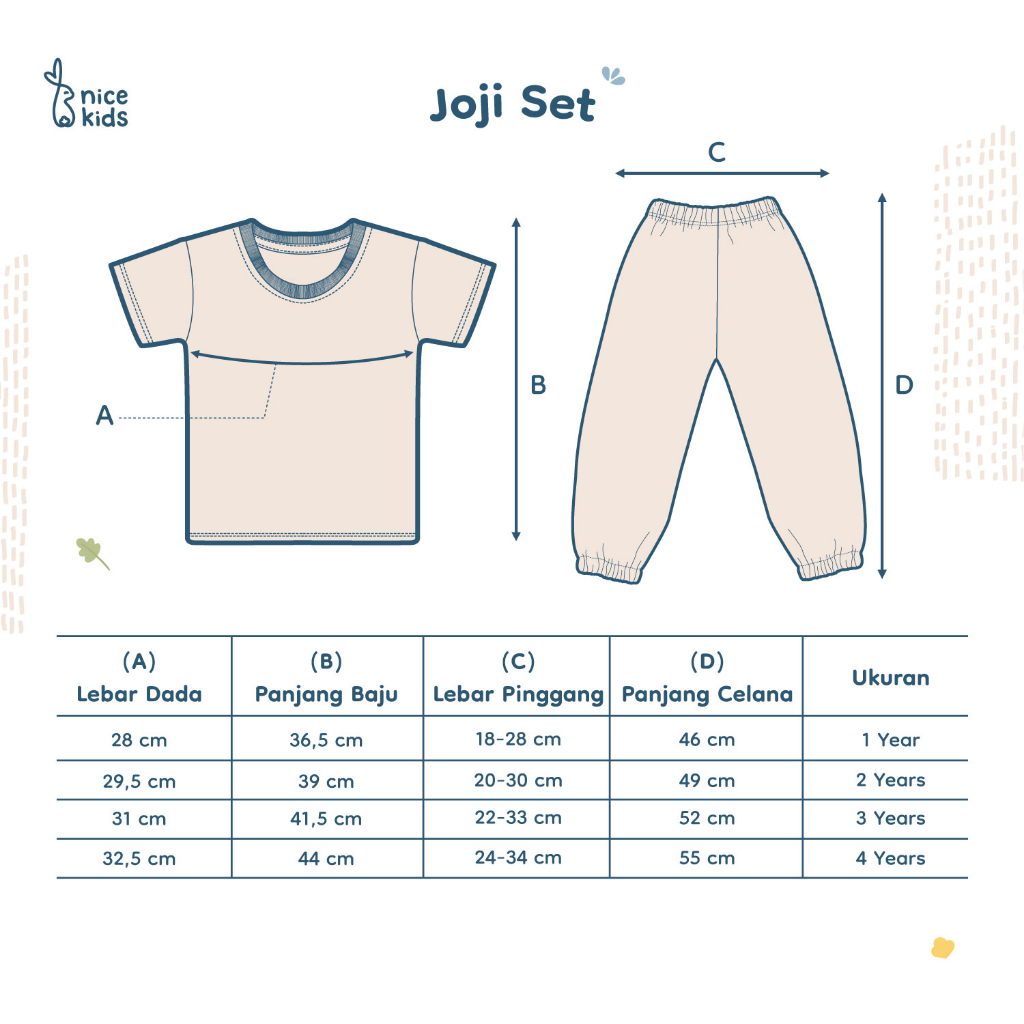 Nice Kids - Joji Set Setelan Anak Kaos dan Jogger Unisex (1-4 Tahun)