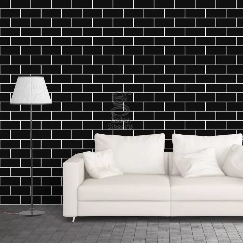 Wallpaper dinding Bata Hitam || walpaper motif bata hitam