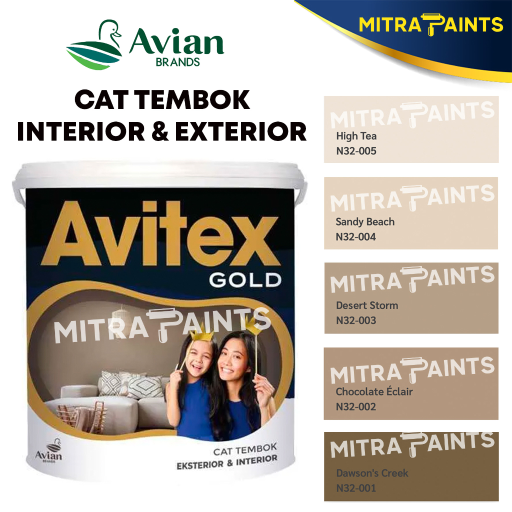 CAT TEMBOK AVITEX GOLD 5 KG / AVIAN EKSTERIOR INTERIOR / COKLAT MOCCA N32