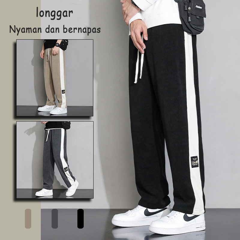 celana panjang pria  celana korean  celana longgar  korea pria celana korduroy lurus panjang murah c