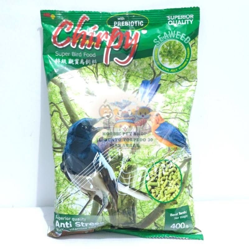 PAKAN BURUNG CHIRPY HIJAU KUNING 400GR