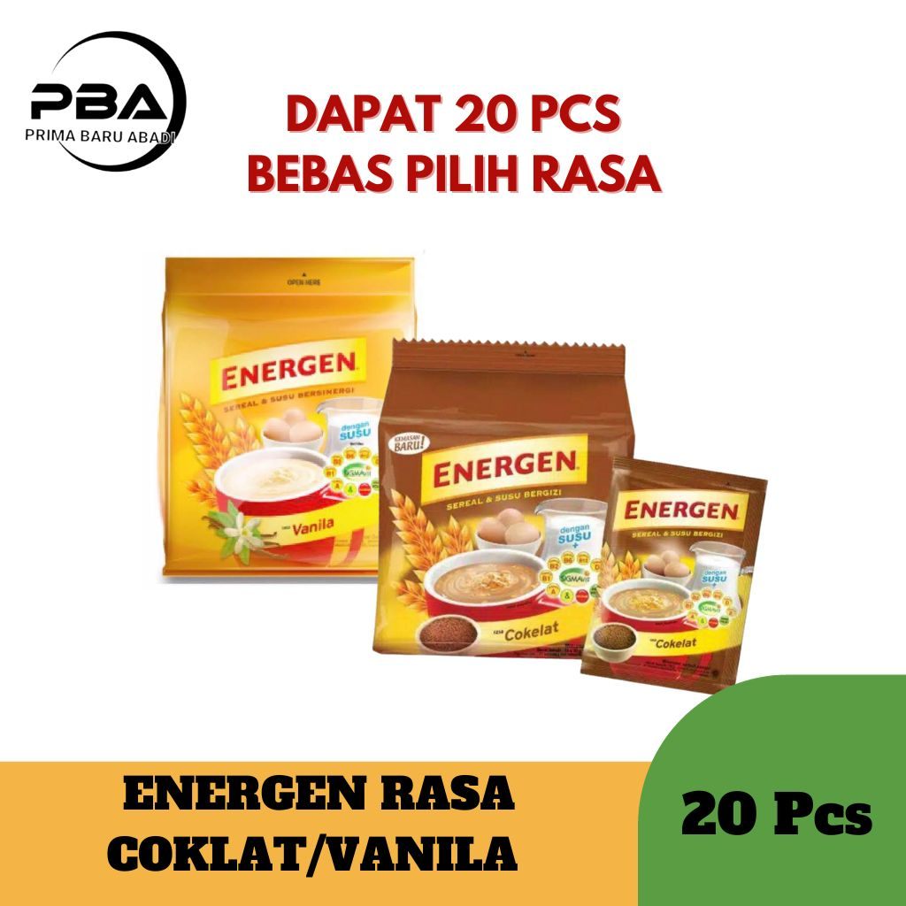 

Energen 20 sachet rasa vanila dan coklat