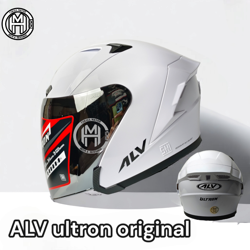 HELM ALV ULTRON WHITE/PUTIH|HALF FACE model njs kairoz