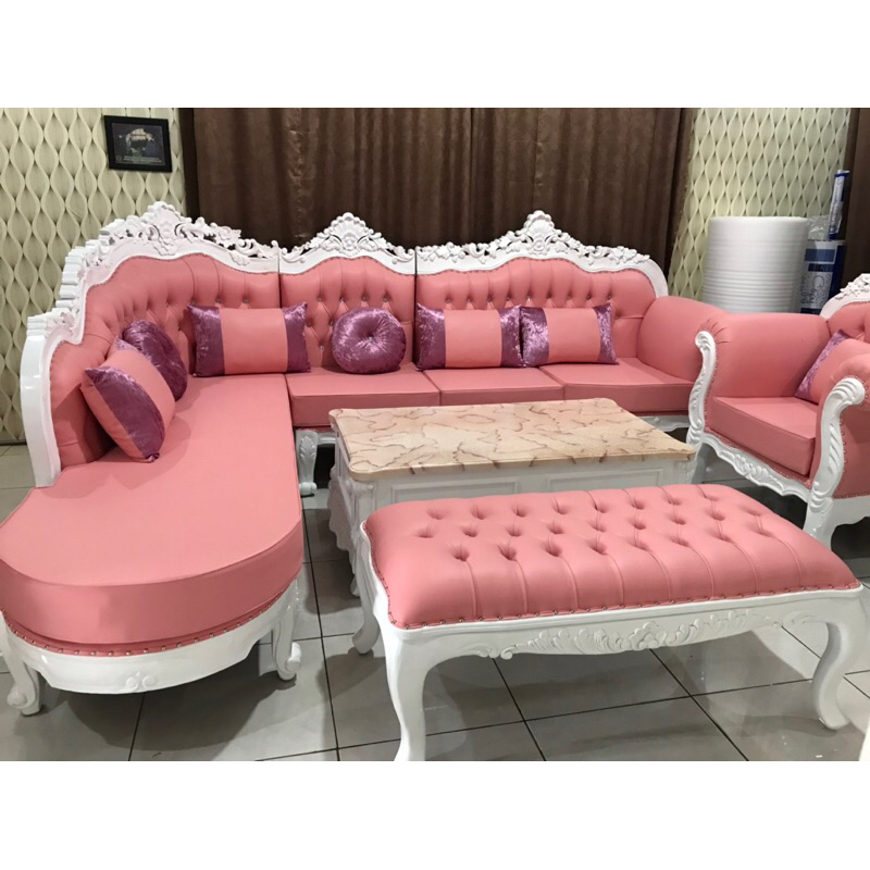 PROMO SET KURSI TAMU SOFA L KLASIK ELEGAN FURNITURE JEPARA