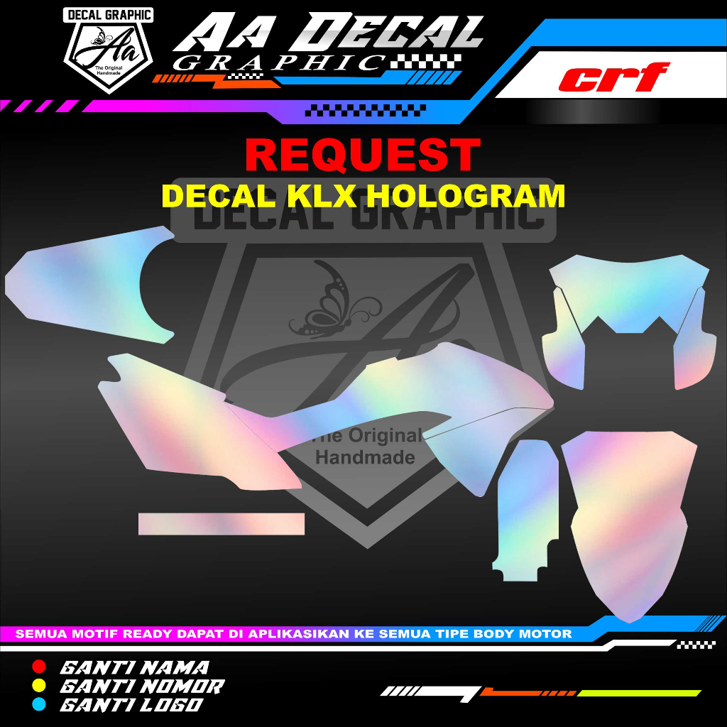 DECAL HOLOGRAM KLX DECAL KLX FULL HOLOGRAM REQUEST PELANGGAN