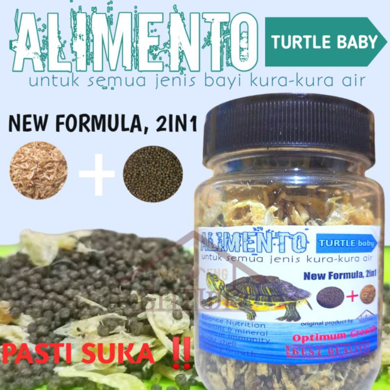 100GR ALIMENTO makanan bayi kura air res cst damer dada ambon turtle baby food pakan kurakura hijau 
