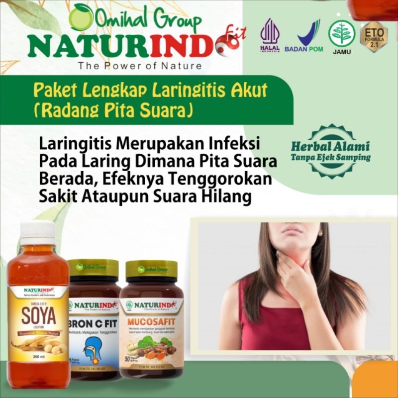 OBAT LARINGITIS HILANG SUARA DADA SESAK NYERI TENGGOROKAN Paket Lengkap Bron C Fit Mucosafit Soya