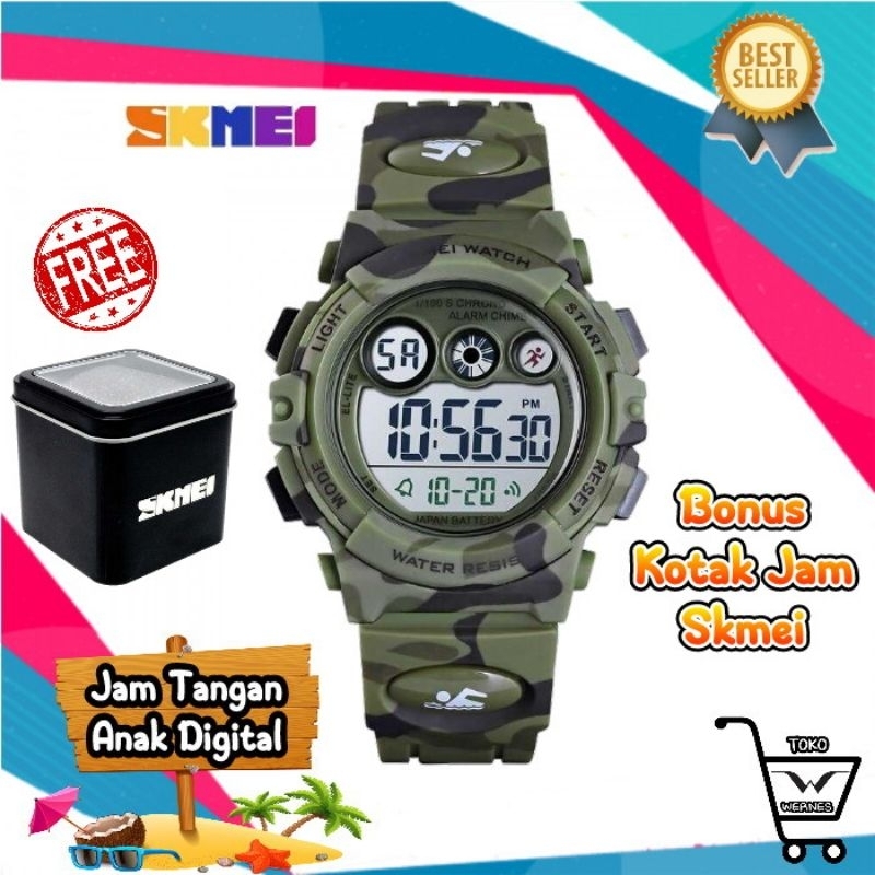 [ FREE KOTAK BOX JAM ] SKMEI Kids Jam Tangan Anak Digital LED Anak Anak Laki Laki Cowok Murah ori sk