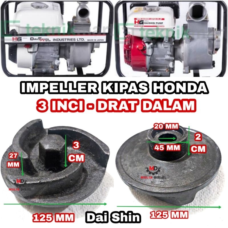 Impeller Kipas Pompa Air alkon Honda Daishin 2 In 3 in Daisin 20 30