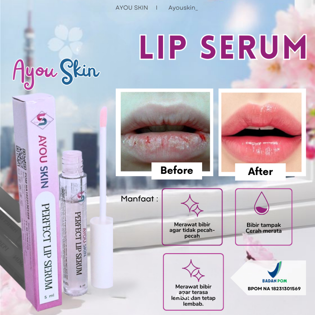 LIP SERUM BPOM Penghilang Bibir Kering, Pelembab Bibir Pria Wanita, Penghilang Bibir Hitam Permanen,
