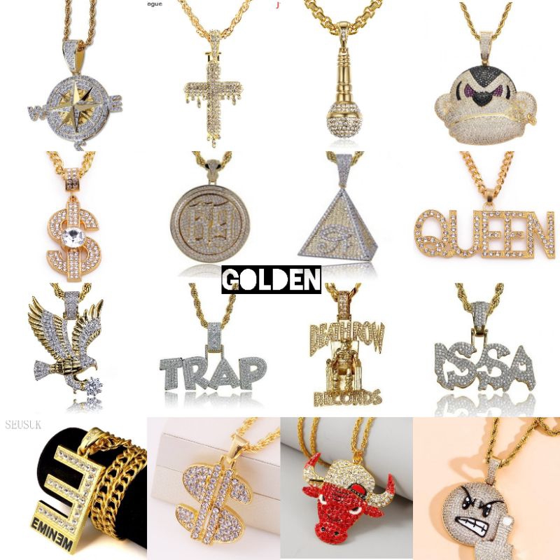 Kalung pria wanita golden emas hip hop style men necklace series