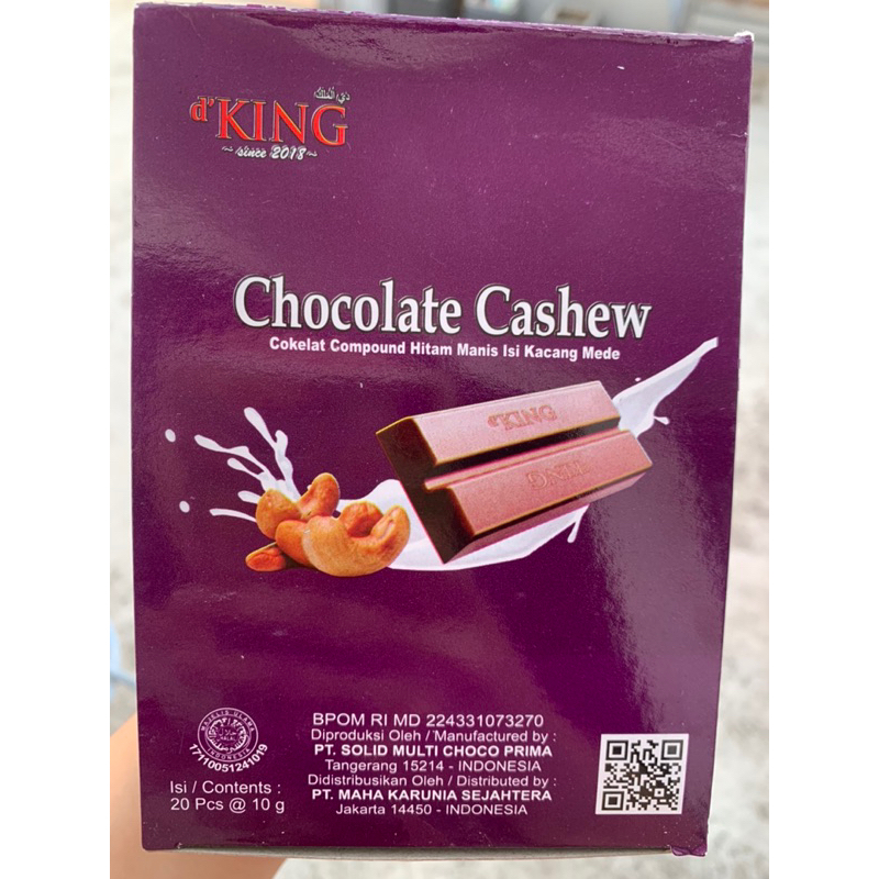 

D’KING COKLAT CASHEW KACANG MEDE ISI 20PCS (ECER)