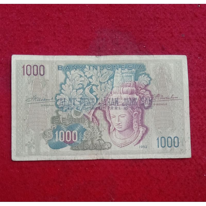 uang kuno 1000 budaya tahun 1952 kode sp03