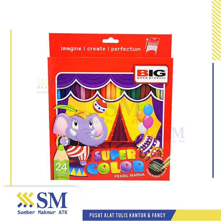 PENSIL WARNA 24 WARNA BIG CP-8104 PANJANG
